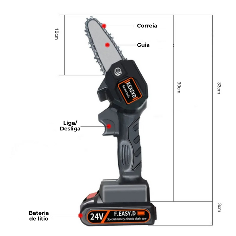 Motosserra Elétrica Portátil Recarregável | GreenTech + Brindes Exclusivos 🎁