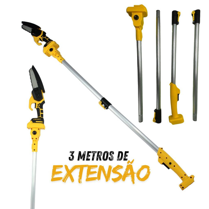 Motopodador De Galhos Motosserra A Bateria + Cabo Extensor 3 Metros