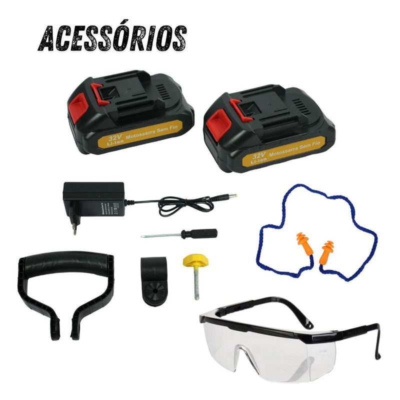 Motopodador De Galhos Motosserra A Bateria + Cabo Extensor 3 Metros