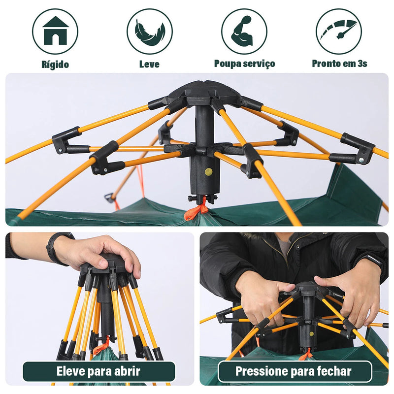 Barraca Pop-up Acampamento para 3-4 Pessoas