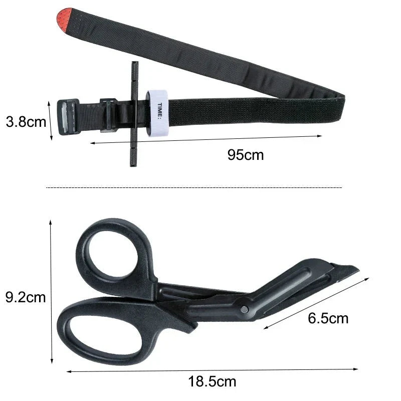 Kit Torniquete Tático Original Tesoura de Resgate Primeiros Socorros