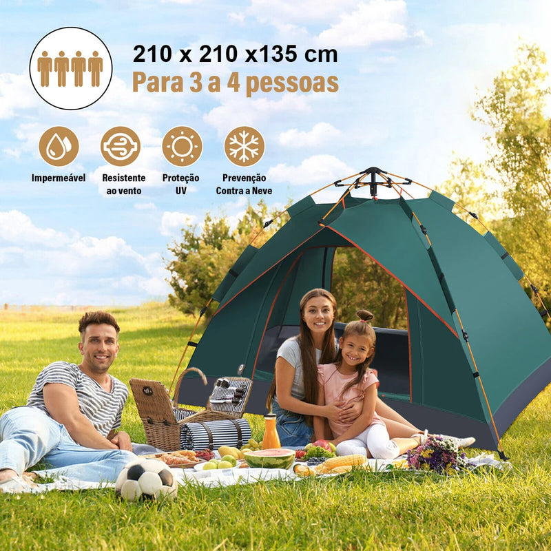 Barraca Pop-up Acampamento para 3-4 Pessoas