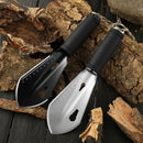 Mini Pá Multifuncional de Aço Inox – Ferramenta Essencial para Camping, Bushcraft e Sobrevivência!