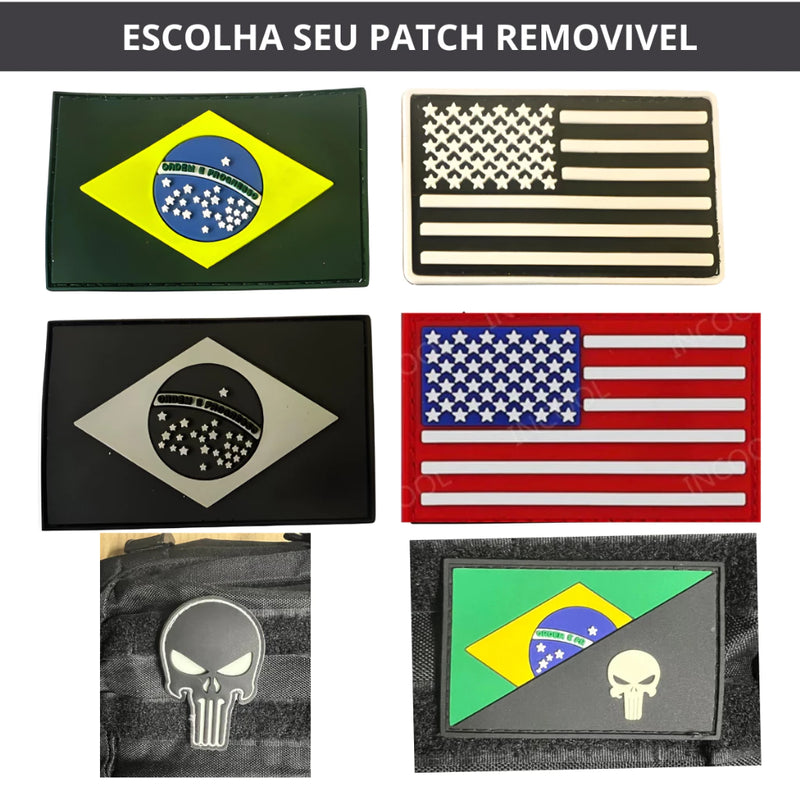Mochila Tática de 50 Litros + Patch -  Reforçada e impermeável