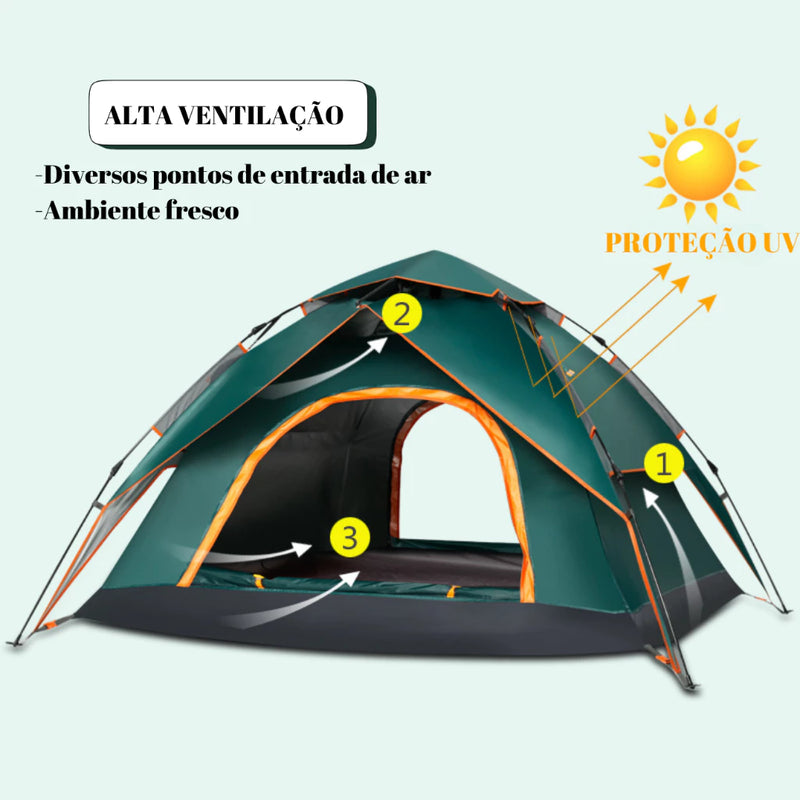 Barraca Pop-up acampamento para 3-4 pessoas - Monta Sozinha