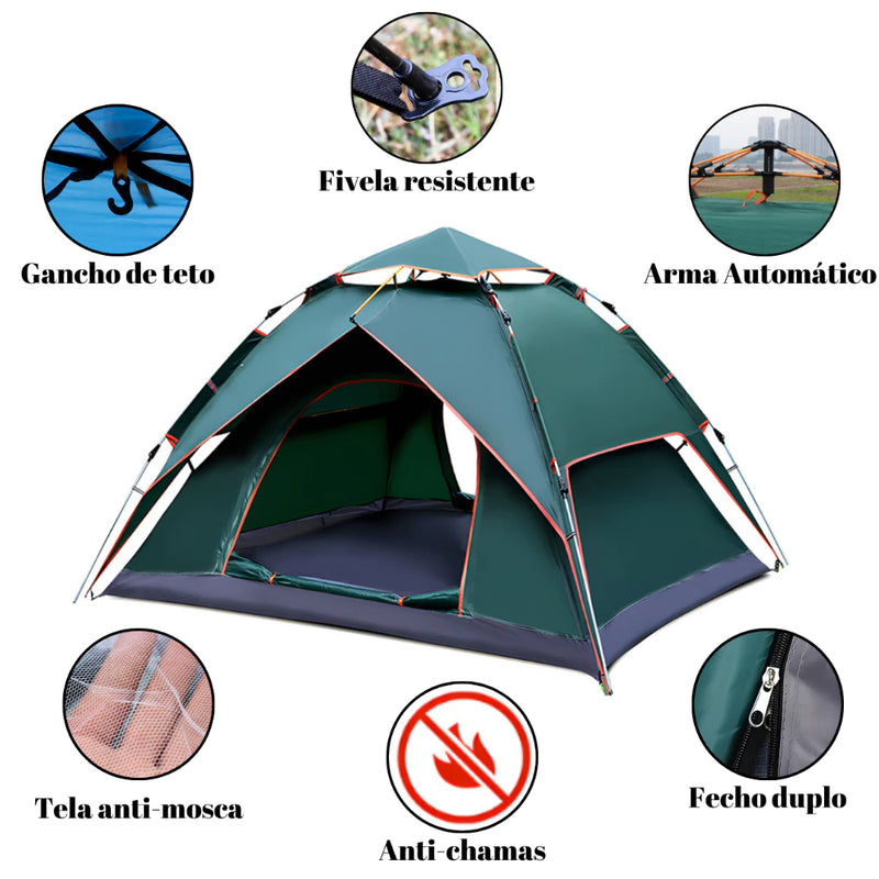 Barraca Pop-up acampamento para 3-4 pessoas - Monta Sozinha