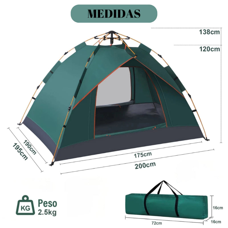 Barraca Pop-up acampamento para 3-4 pessoas - Monta Sozinha