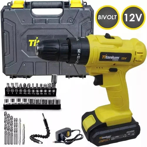 Parafusadeira Titanium 12V [KIT COMPLETO]