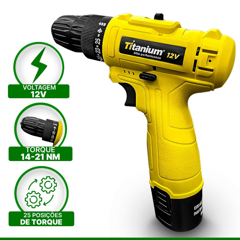 Parafusadeira Titanium 12V [KIT COMPLETO]