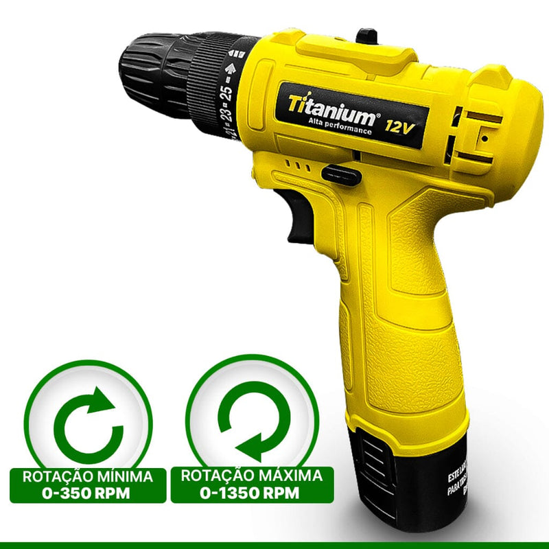 Parafusadeira Titanium 12V [KIT COMPLETO]