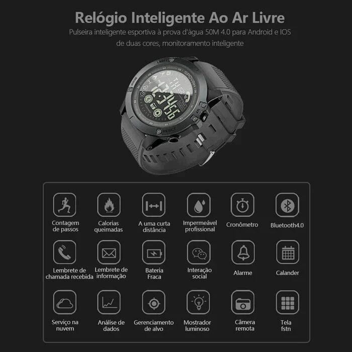 Smartwatch Militar Track Black